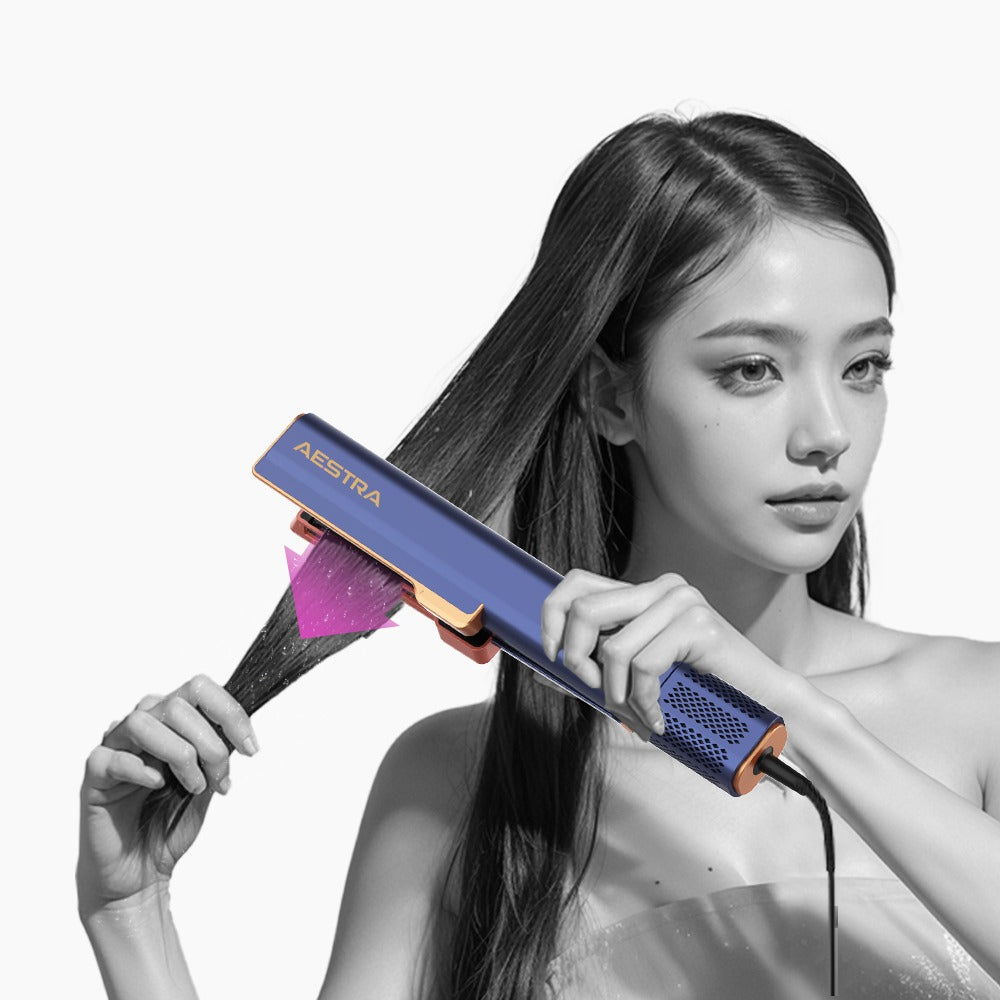 Demonstratie van de gebruiksbeweging van de Aestra Hairstraight Pro tijdens het stylen